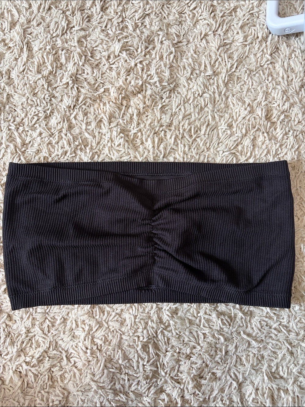 No Boundaries Black Ribbed Bandeau Tube Top